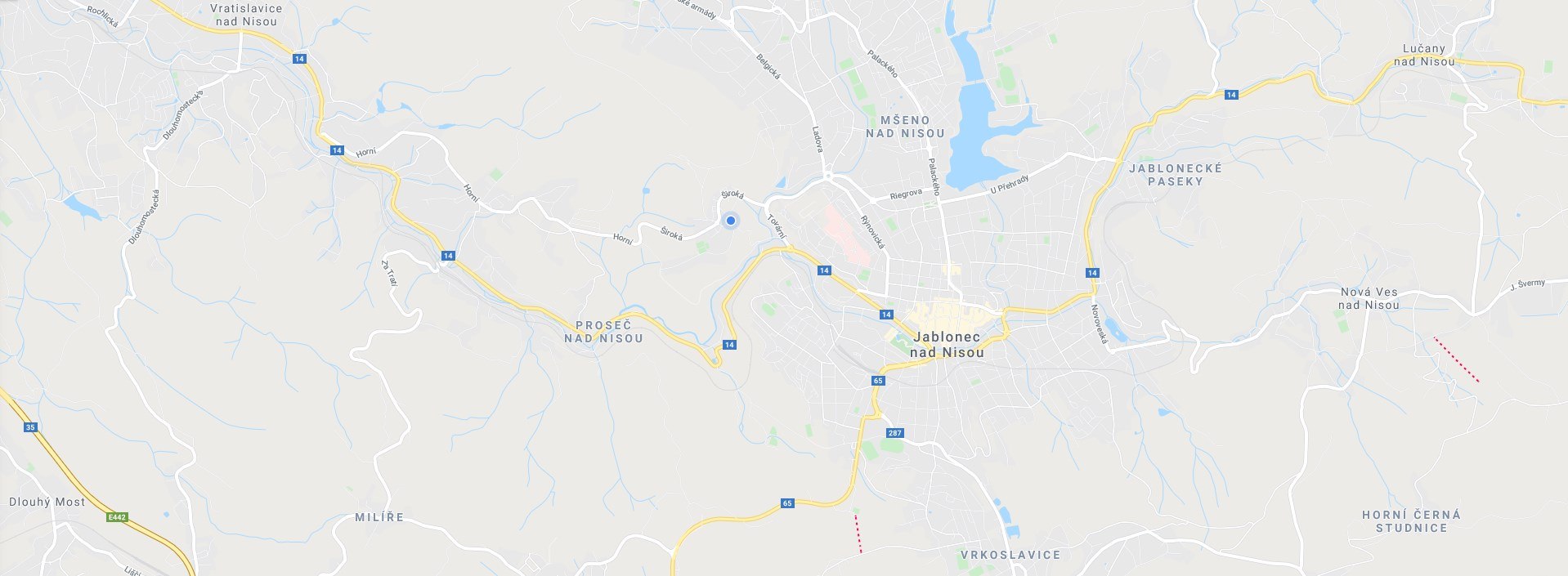 Mapa Jablonec nad Nisou